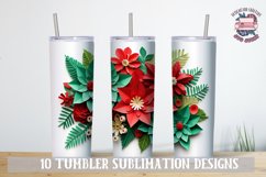 3D Sublimation Tumbler wrap Christmas flowers bundle paper Product Image 10