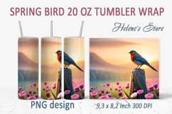 Spring bird tumbler wrap | Tumbler sublimation 20 oz Product Image 1