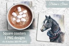 Christmas horse coaster|Square coaster sublimation| Bundle Product Image 10