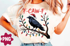 Funny F-CAW-F Raven Christmas PNG Product Image 2