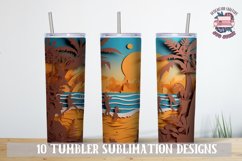 3D Sublimation Tumbler wrap Summer landscape v2 bundle Product Image 10