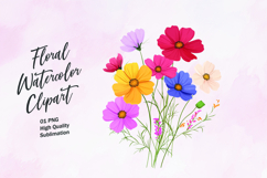 Watercolor floral clipart sublimation png Product Image 1