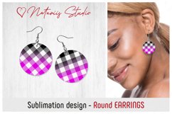 32 BUFFALO PLAID Round &amp; Teardrop EARRINGS Designs. Product Image 3