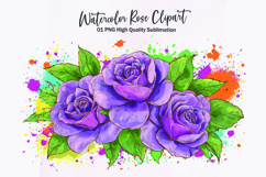 Watercolor rose bouquet clipart sublimation Product Image 1