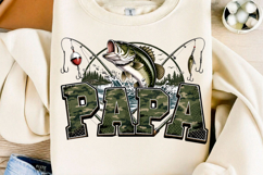 Papa Bass Fishing Camo PNG Product Image 1