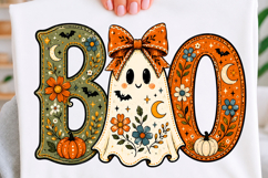 Boo Ghost PNG, Floral Halloween Ghost Product Image 1
