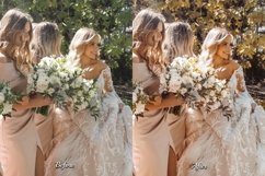 Before and after using Golden Wedding Presets on the outdoor bride and groom photo - Golden Wedding Presets transform outdoor bride and groom photo - Golden Wedding Presets add an aesthetic Instagram vibe to the outdoor bride and groom photo.
