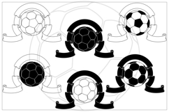 Soccer ball symbol surrounded by ribbon Product Image 9