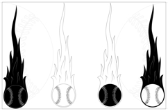 Baseball with Flames in Color Product Image 9