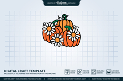 Pumpkin and Daisies SVG Product Image 3