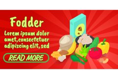 Fodder concept banner, comics isometric style Product Image 1