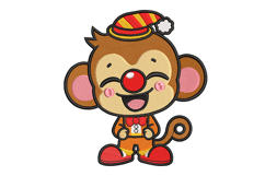 Clown Monkey Machine Embroidery Design Product Image 1