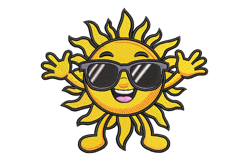 Sunglasses Sun Machine Embroidery Design Product Image 1