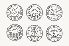 monoline nature adventure logo collection Product Image 1