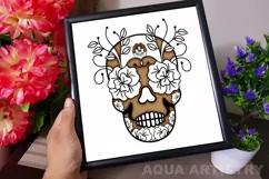 Papercut Floral Skull SVG, AI, EPS, PDF, PNG, JPEG Product Image 2