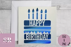 Birthday cake card | Paper cutting | birthday card SVG Product Image 2
