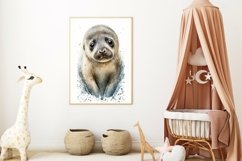 Watercolor Baby Pup Nursery Wall Art, Seal Printable Art Product Image 4