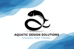 Black Fish Silhouette Abstract Logo Product Image 2