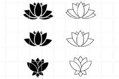 Flowers SVG set for cut. Lotus clipart. Lotus flower. Product Image 1