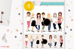 Girl clipart group, woman lifestyle club, social troop, LG03 Product Image 1