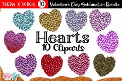 Leopard Hearts clipart Valentine&#039;s Day sublimation Product Image 1