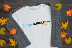 T-shirt mock up with autumn leaves decoration stock photo Product Image 1