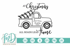 At Christmas All Roads Lead Home SVG DXF PNG Cut File Product Image 2