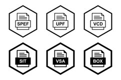 Set Of File Formats Icons Product Image 1