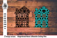 House svg| Christmas house silhouette Laser cutting. Product Image 1