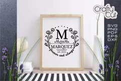 Mr and Mrs sign, Family Last Name Floral wreath, Rustic Sign Product Image 1