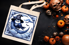 Funny Halloween bird clipart|Blue moon in night shirt design Product Image 1
