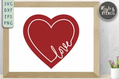 Valentine Love Heart SVG - PNG, DXF, EPS, SVG, Cut File Product Image 1
