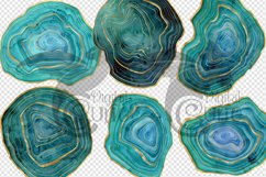 Watercolor Teal Agate Clipart Product Image 4