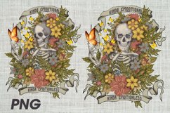 Kinda emotional kinda emotionless skeleton in png flowers Product Image 1