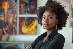 Confident young woman with artistic background Product Image 1