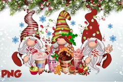 Christmas Coffee Gnomes PNG, Freeze-dried Latte sublimation Product Image 1