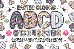 Easter Floral Alphabet &amp; Numbers Seamless Patterns PNG Product Image 2