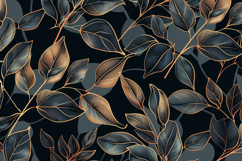Leaves on Black Background Wallpaper Product Image 1