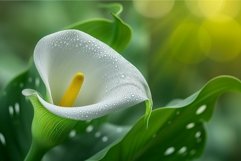 Dew-kissed calla lily against a soft bokeh background Product Image 1