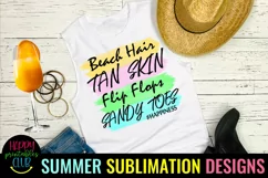 Beach Hair Tan Skin Sublimation Design I Summer Sublimation Product Image 1