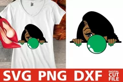 Peeking Black Girl svg, Melanin poppin ,Black woman, African Product Image 1