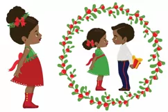 African American Christmas Kiss Kids - Mistletoe Product Image 2