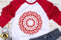 Valentine Heart Mandala SVG Floral Hearts SVG Valentines SVG Product Image 5