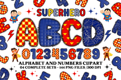 Superhero Alphabet png clipart, superhero letters doodle Product Image 1