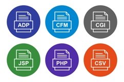Set Of File Formats Icons Product Image 1
