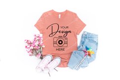 Bella Canvas Mockup 3001 Heather Prism Sunset T-shirt Spring Product Image 1