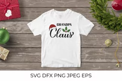 Grandpa Claus calligraphy. Christmas family lettering SVG Product Image 2