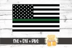 Thin Green Line US Flag - Military SVG PNG DXF Cut Files Product Image 2