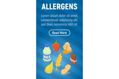 Allergens concept banner, isometric style Product Image 1