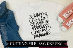 Make Goals Make Progress - Work Out Shirt- Hand Lettered SVG Product Image 1
